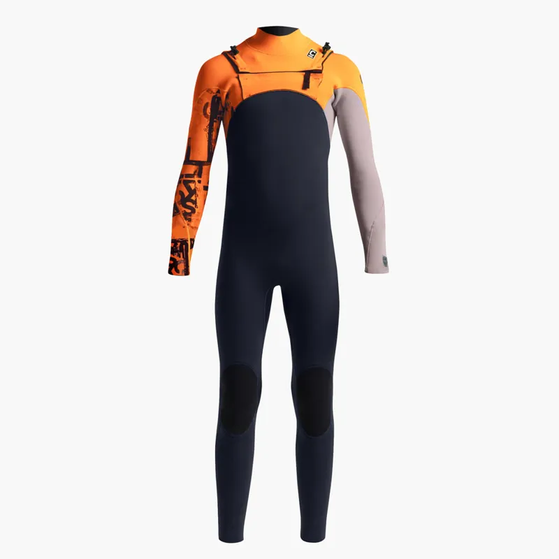 C-Skin Junior Session 4/3 Chest Zip Wetsuit Black/Orange